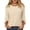 Beige, variant on Womens Pullover Tops 3/4 Sleeve Crew Neck T-Shirts Spring Autumn Season Solid Color Breathable Fabric Regular Fit Soft Knit Construction Basic Tee Shirts Item Brown M