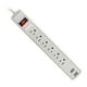 thumbnail image 1 of Multicontacto 90cm 6 Entradas + 2 ´Puertos USB Audiobahn ABM906, 1 of 3