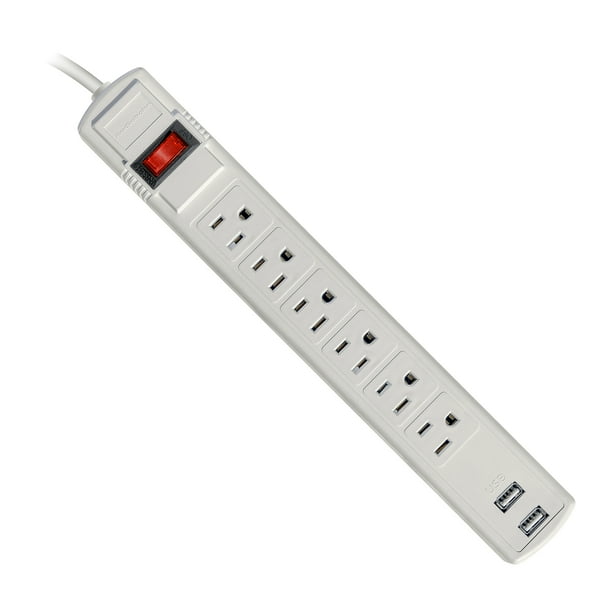 Multicontacto 90cm 6 Entradas + 2 ´Puertos USB Audiobahn ABM906