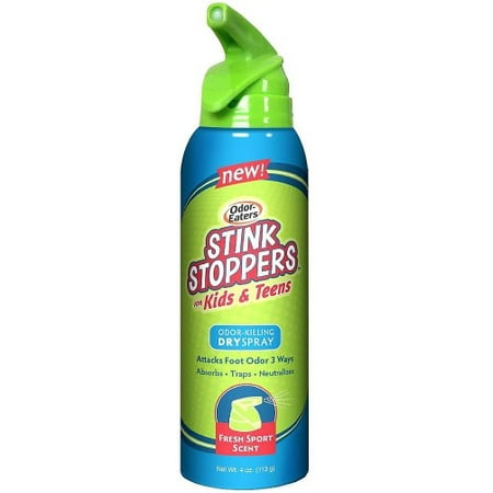 Odor Stoppers - Stink Stoppers Kids & Teen Foot Odor Killing Spray - 4 Oz, Clear