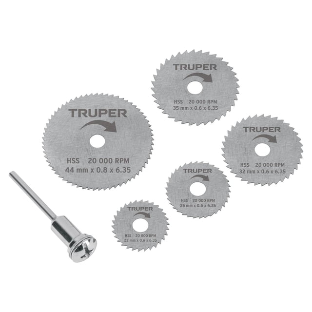 Juego de mini disco sierras Truper 6 piezas MOTO-5D