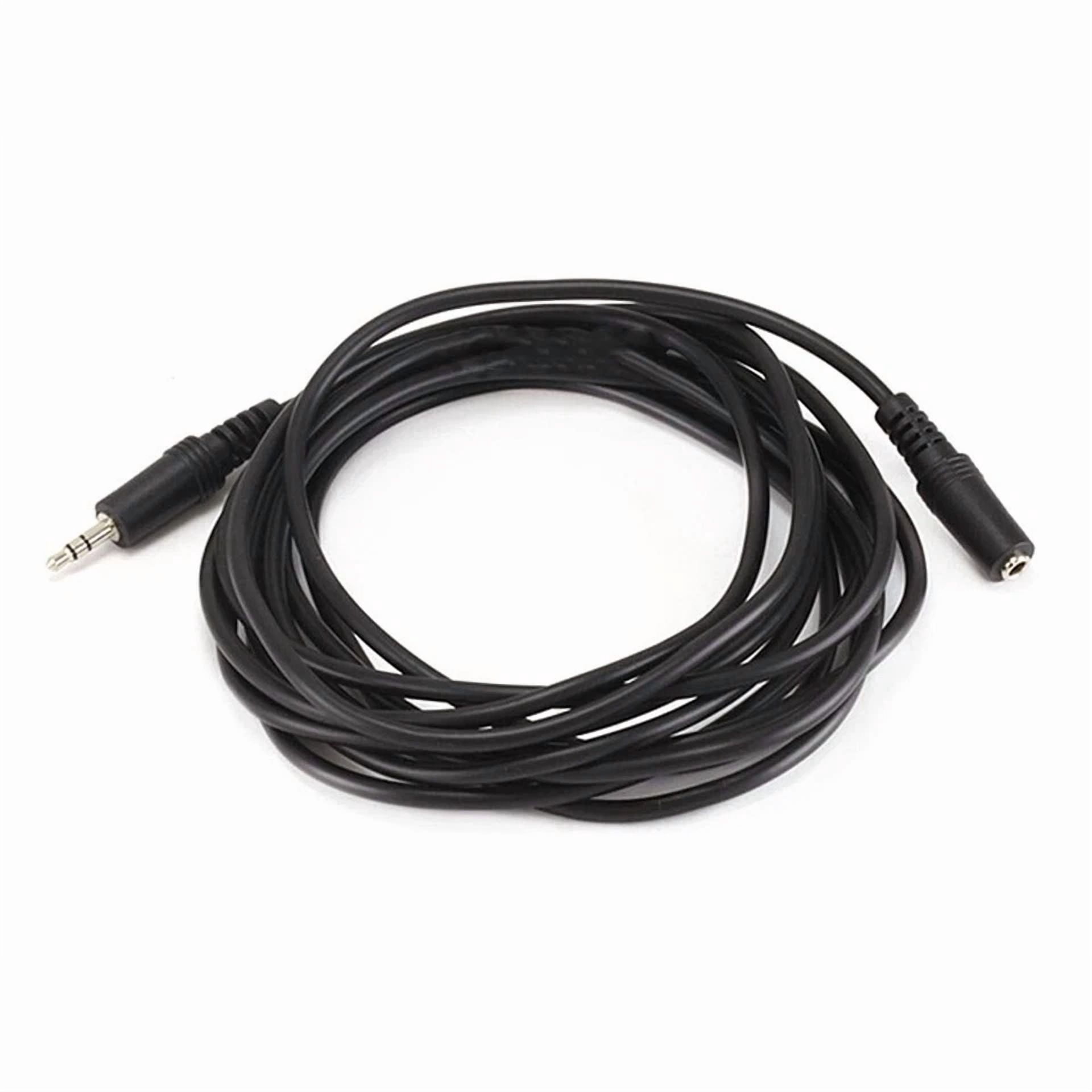 CRESTIN- 2 Pcs 12Ft 3.5Mm 1/8" Male To Female Trs Stereo Audio Cable Extension Cord Black