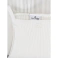 thumbnail image 3 of Courrèges Ribbed White Tank Top With Pointed Hem (Women's), 3 of 3