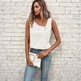 thumbnail image 4 of LWavelet Women's Boho Paisley Print Sleeveless Blouse – Pleated V-Neck Lightweight Summer Top Bronze M, 4 of 4