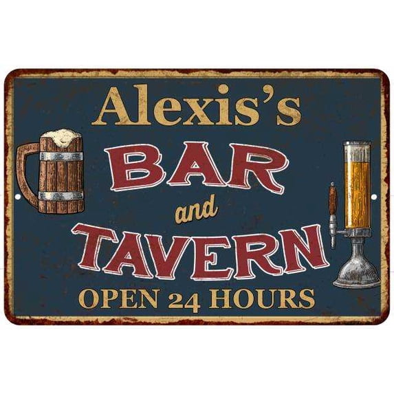 Alexis's Green Bar & Tavern Rustic Sign 16 x 24 Matte Finish Metal 116240047442