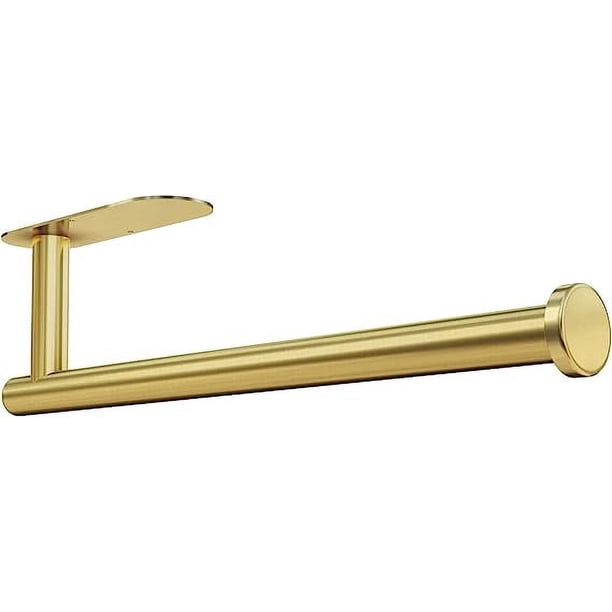 Xiao Hua Portarrollos de papel higiénico para cocina, adhesivo para montaje en pared, acero inoxidable SUS304, 33 cm (dorado)