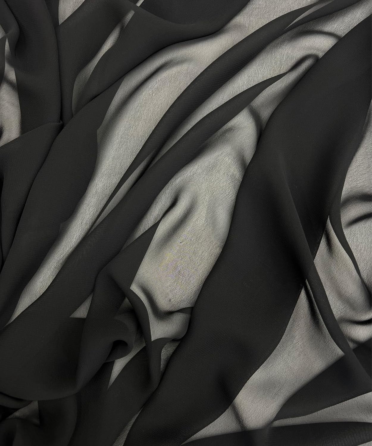 10 Yard (Black) Matte Chiffon Fabric by the yard, sheer soft fabric for wedding, arch draping, baby shower, chuppah, drapery fabric