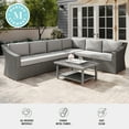 thumbnail image 5 of Martha Stewart Indoor-Outdoor Modular Patio 6-Seat Sectional Sofa in Gray Rattan Wicker with Gray All-Weather Cushions, 5 of 11