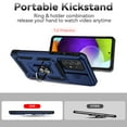 thumbnail image 3 of Heavy Duty Armor Case for Samsung Galaxy A73 5G, Rugged PC Soft TPU Military Grade Shockproof Metal Magnetic Car Mount Shockproof Cover with Camera Lens Sliding Ring Holder Bracket Case,Blue, 3 of 8