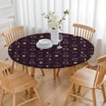 thumbnail image 3 of Dark Purple Sun Moon Star Pattern Round Fitted Tablecloth with Elastic Edge,Dining Table Cover Waterproof,Outdoor Round Tablecloth for Camping,Dining,Indoor and Outdoor, 3 of 7