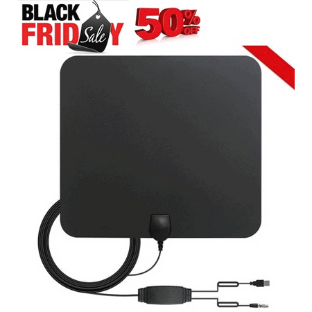 Black Friday HDTV Antenna, 2019 New Indoor Cyber Monday Digital TV Antenna 50+ Miles Range with Amplifier Signal Booster 4K Free Local Channels Support All Television,17ft Coax (Best Cyber Monday Electronics Deals 2019)