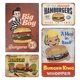 thumbnail image 1 of Kit Pintura Hierro Rectangular Placa Metal Vintage Hamburguesa 20x30cm 4 Uds., 1 of 9