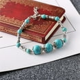 thumbnail image 4 of duhgbne fashion turquoise bracelet women's handmade beaded retro jewelry gifts, 4 of 6
