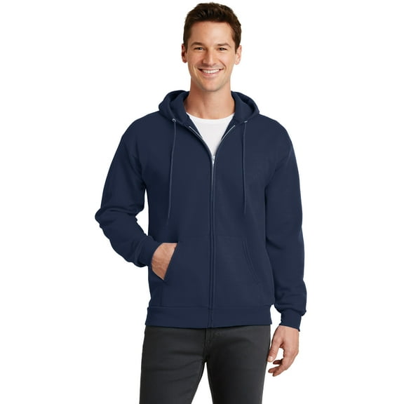 Port & Company PC78ZH Core Fleece Full-Zip Hooded Sweatshirt, Mens Zip up Hoodies and Sweatshirts