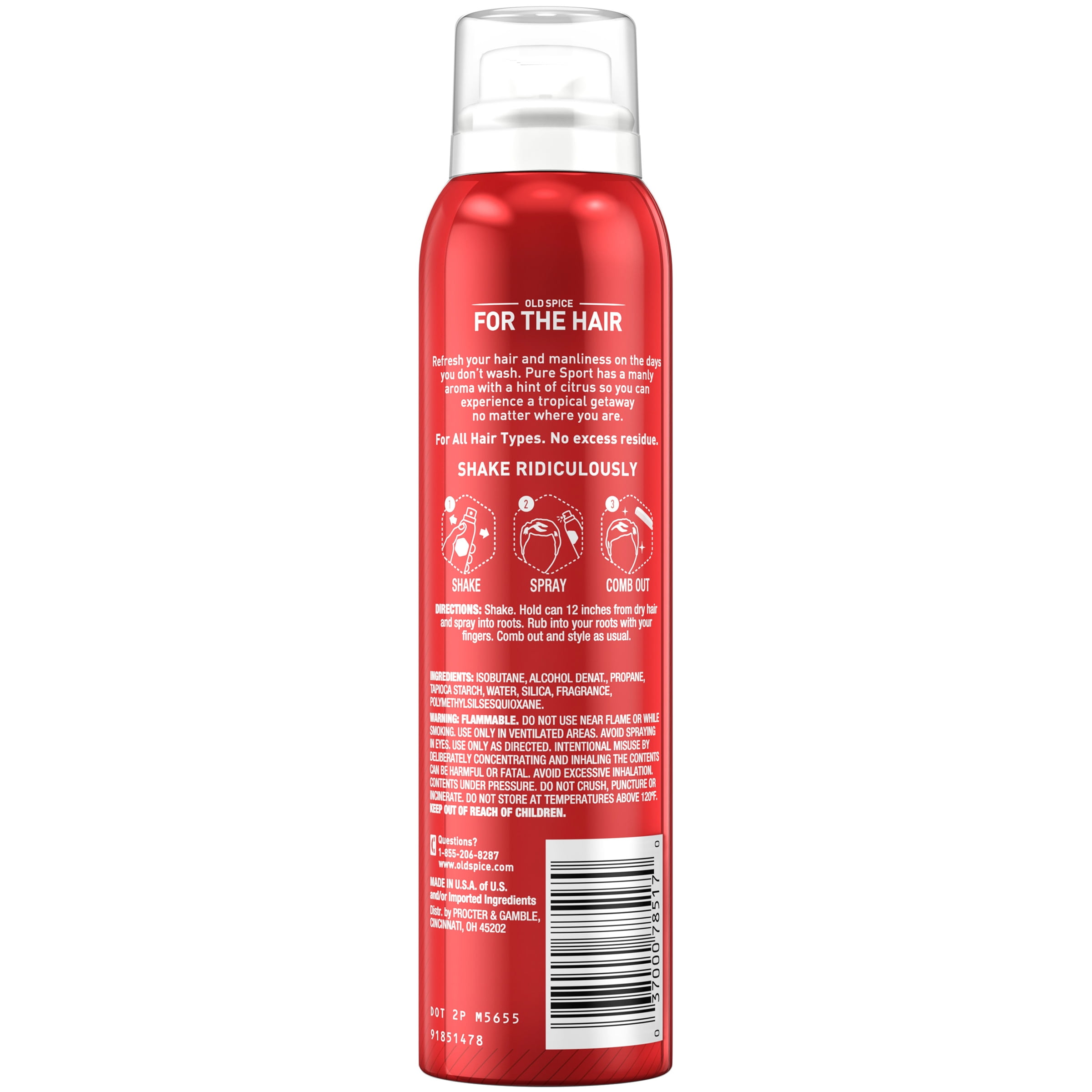 Old Spice Pure Sport Men S Dry Shampoo For The Hair 4 9 Oz