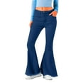 thumbnail image 2 of Women's Casual Pants Bell Bottom Jeans For Women High Waisted Classic Flared Denim Pants Stretchy Wide Leg Jeans Bell Bottoms Trousers,Blue Women's Casual Pants XL, 2 of 5