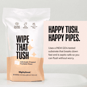 Wipe That Tush Flushable Wipes - Fragrance-Free - 1 pack of 30 individually wrapped wipes