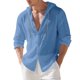 thumbnail image 2 of Blusa de manga larga con capucha para hombre, color liso, moderna, holgada, informal, con botones y cordón, de poliéster., 2 of 8
