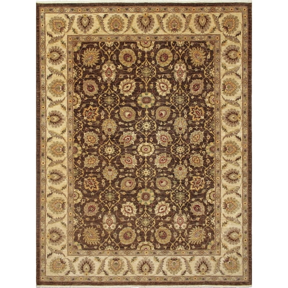 noori rug n3247 peshawar fatimah area rug 9'0" x 11'9" brown/ivory