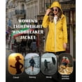thumbnail image 3 of Rosvigor Womens Lightweight Jackets Windbreaker Jackets Woman Long Waterproof Hooded Raincoat with Pockets, 3 of 5