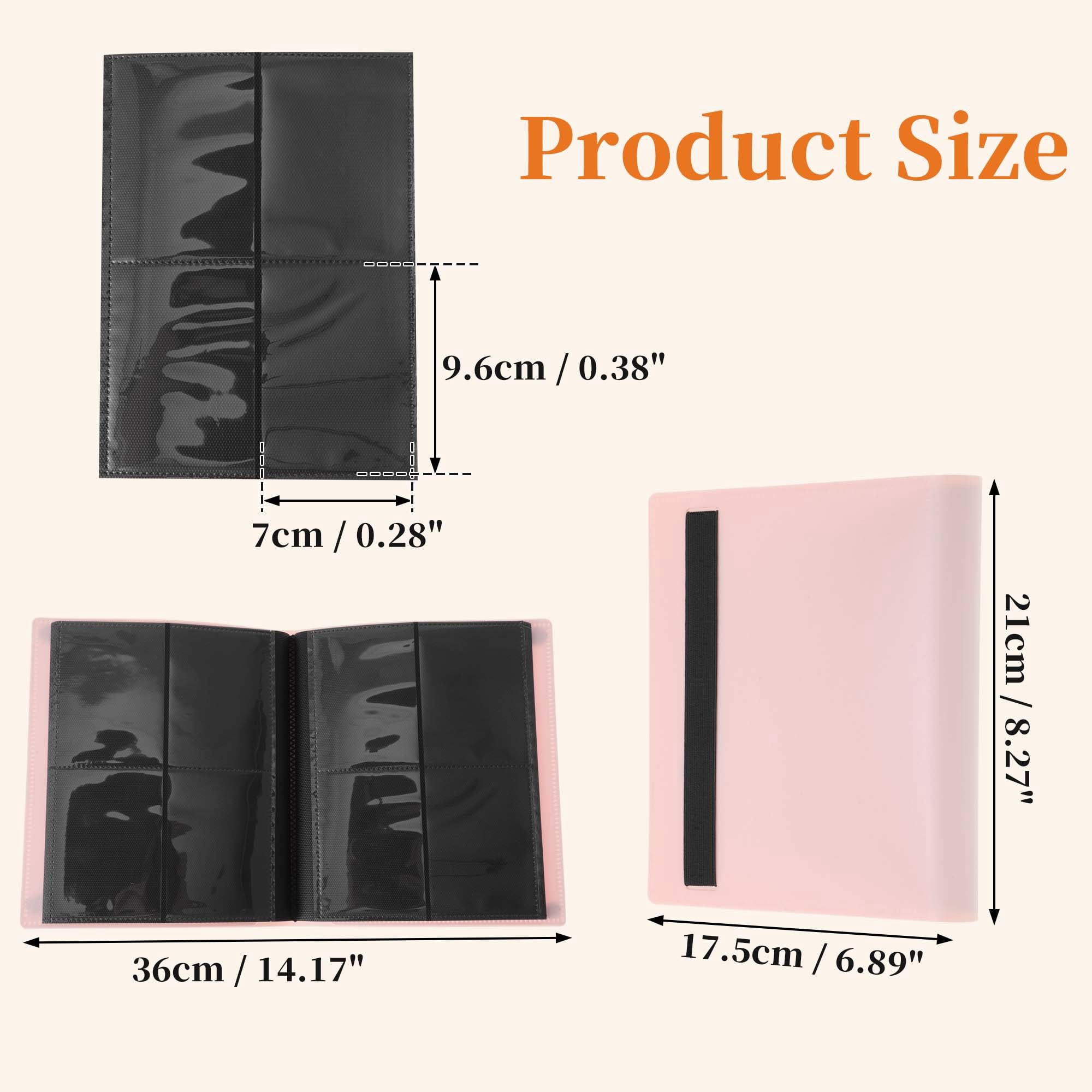 Unique Bargains Card Binder with 160 Card Capacity 4 Pockets and 20 Pages ["Pink"]