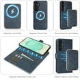 thumbnail image 5 of TECH CIRCLE 3-in-1 Phone Case for Galaxy S24 6.2" (2024), Magnetic Flip Wallet Case with Detachable Magnetic Back Cover and PU Leather Card Holder, Compatible with MagSafe Accessory, Blue, 5 of 7