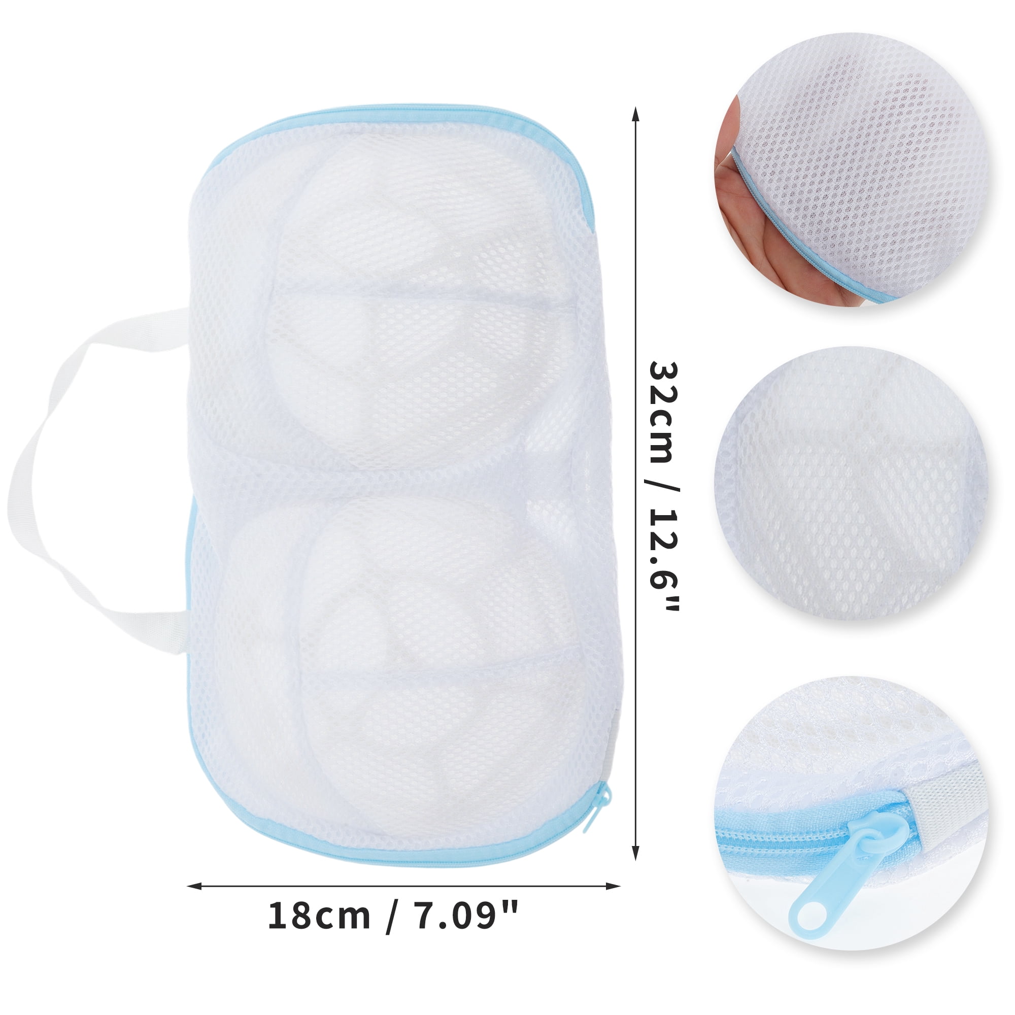 Unique Bargains Mesh Laundry Bags for Delicates with Zipper Closure Blue