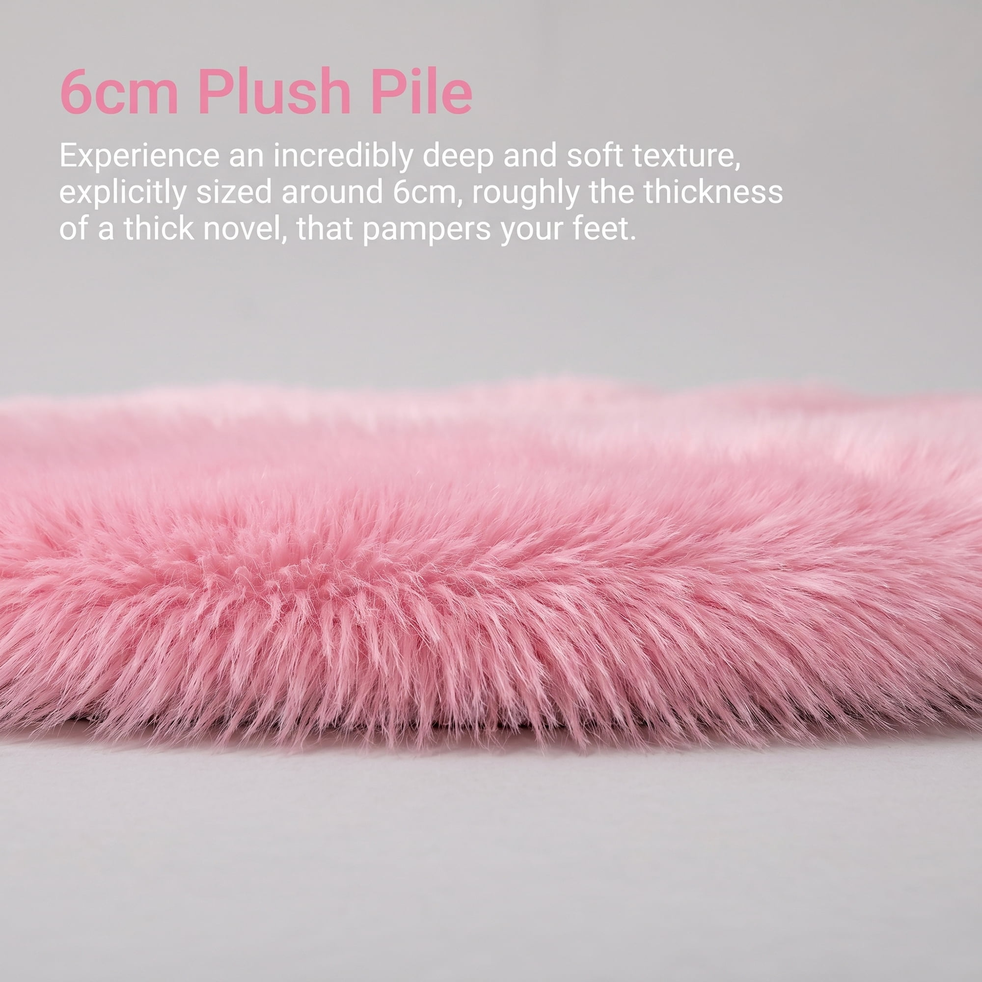 Unique Bargains Shaggy Round Area Rug Fluffy Non-Slip Fuzzy Carpet 24" x 24" Rose Red