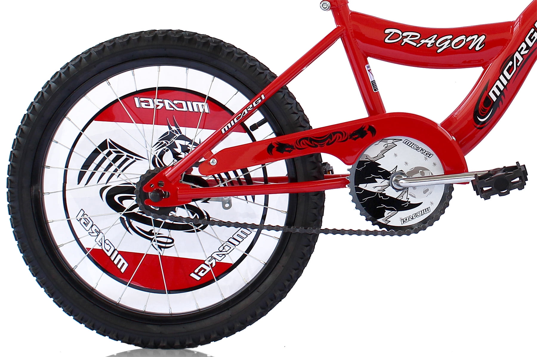 Wonder Wheels 20" BMX Boy's or Girl's S-Type Frame Coaster Brake One Piece Crank Chrome Rims Black Tire - Red