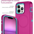 thumbnail image 3 of Étui pour iPhone 13 Pro [Compatible avec MagSafe] Antichoc 3 Couches Protection Complète Robuste pour Apple iPhone 13 Pro 6.1 Pouces, Rose Rouge/vert, 3 of 4