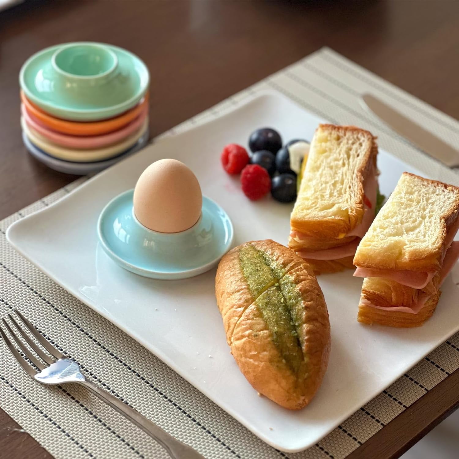 Ceramic Macaron Egg Holder for Hard and Soft Eggs