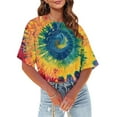 thumbnail image 3 of Posijego T-Shirts Teinture sur Nœuds Graphiques pour Femmes Été Décontracté Col Rond Manches Courtes Crop Tops, 3 of 6