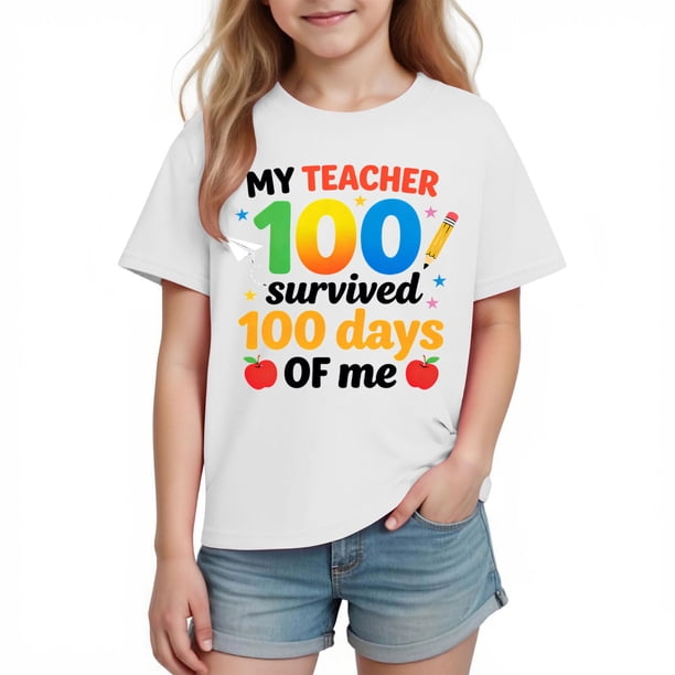 Tops de Manga Corta Linda con Impresión Gráfica para Niños Niños Y Niñas, Tela Suave Transpirable para la Temporada Escolar, Juego Informal