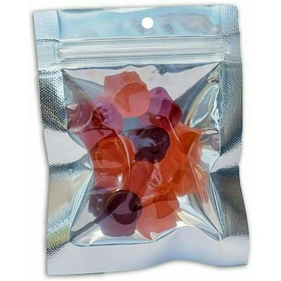 50 Pack 3.5"x4.5" Mylar Clear/Silver Aluminum Foil Resealable Flat Bags Heat Seal Zipper Lock Reusable Storage Pouches for Zip Food Storage Lock Packaging with Tear Notches