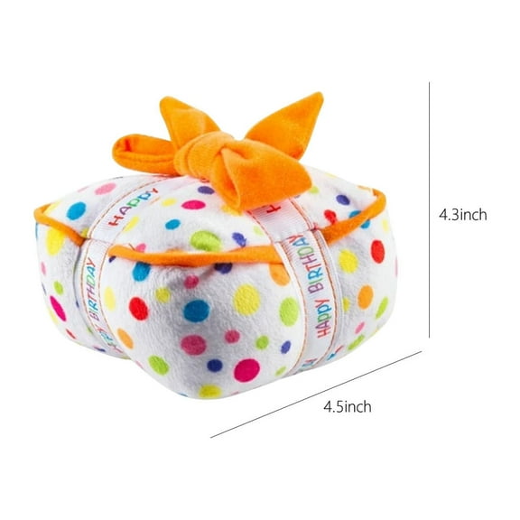 Dog Birthday Cake Toy, Dog Squeaky Birthday Toy, Soft Chewable Pet Birthday Party Toy with Sound, Non-Toxic Cotton Cloth Material, Safe Durable Stuffed Dog Toy for Puppies, Blue and Pink Colors