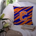 thumbnail image 3 of Carolines Treasures CJ1023-CPW1414 Letter C Initial Tiger Stripe - Blue Orange Fabric Decorative Pillow, 14Hx14W,, 3 of 4