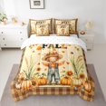 thumbnail image 2 of Castle Fairy Retro Scarecrow 7-Piece Bedding Comforter Set for Boys Girls,Nature Pumpkin Sunflower King Bedding Sets,Rustic Autumn Harvest Ultra Soft Bed Sheets,Lightweight Room Decor, 2 of 8