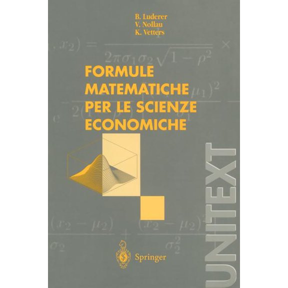 Formule Matematiche Per Le Scienze Economiche, (Paperback)