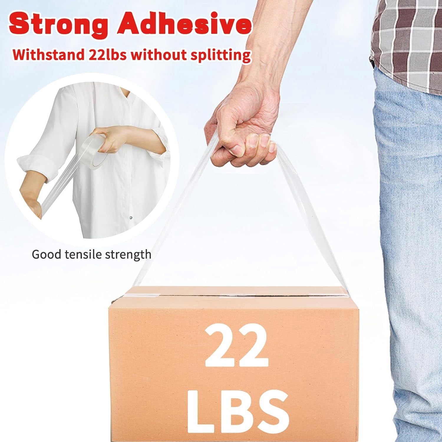 2 rolls of transparent packing tape with 2 refillable dispensers, heavy-duty packing tape 1.88 inches 55 yards, strong adhesive packing tape for moving boxes, mailing, mailing, office and storage