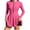 ZA-Hot Pink rash guard, variant on Women's Two Piece Rash Guard Raglan Long Sleeve Zipper Dress Built in Bras Slim Fit Surfing Bathing Suits with Boyshorts