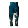 thumbnail image 3 of VEKDONE Womens Linen Long Pants Blue L, 3 of 4