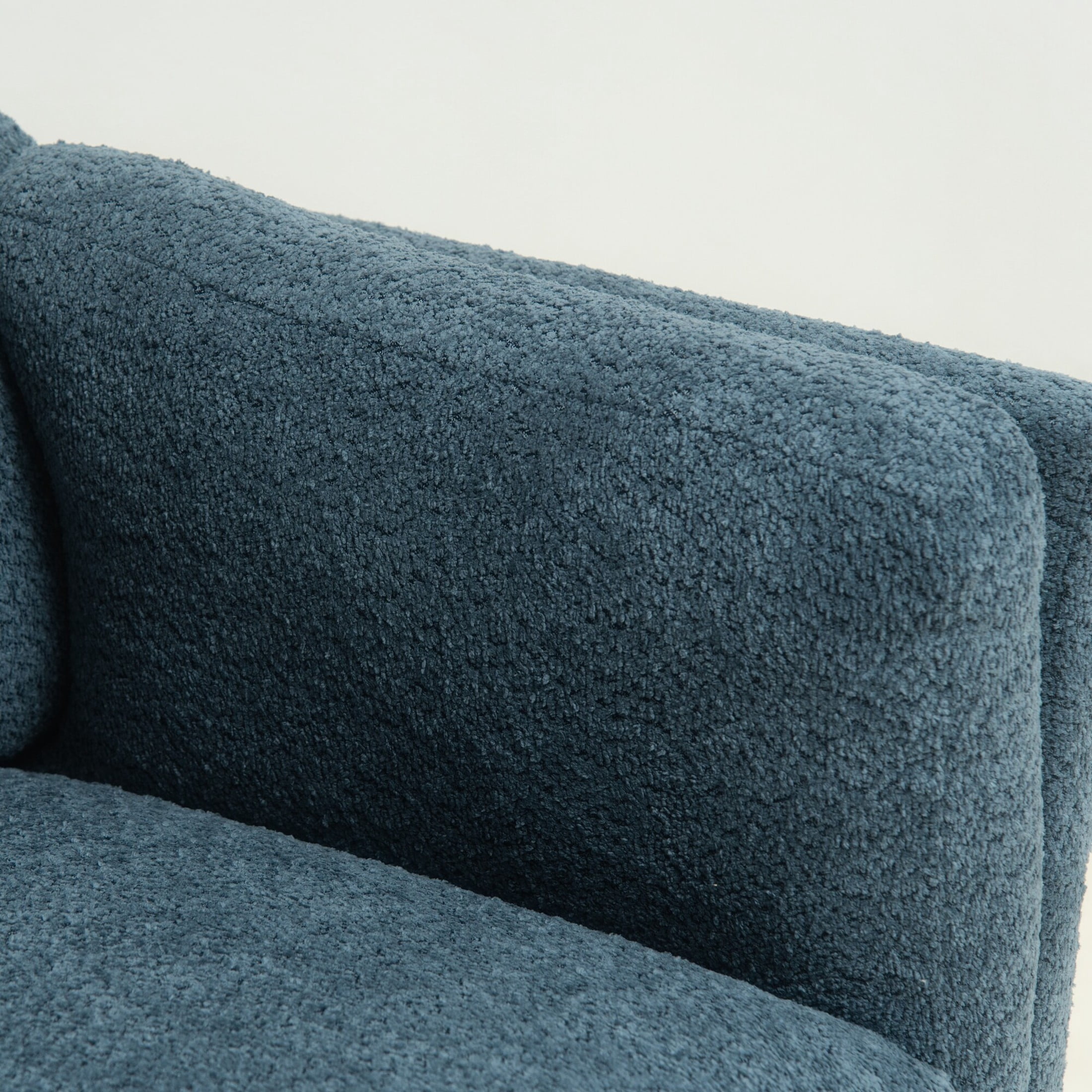 Noble House Julisa 58" Modern Chenille Fabric Loveseat with Removable Cushion, Fixed Backrest, Blue