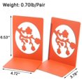 thumbnail image 4 of Creative Landscape Design Decorative Bookends - Bright Orange Yellow Color Book Ends for Shelves, Non Skid Metal Heavy Duty Bookends, Cute Book Divider Stopper Supports for Gift (Orange Wintersweet), 4 of 7