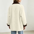 thumbnail image 4 of HBGVBA Womens Casual Button Up Jackets Corduroy-Trimmed Barn Jacket Collared Long Sleeve Loose Outerwear with Patch Pockets, 4 of 6