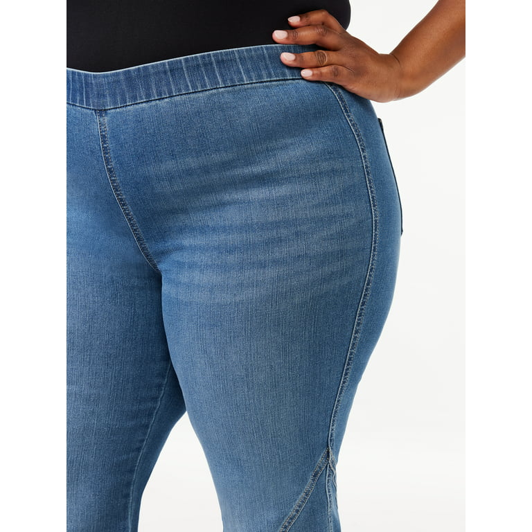 Sofia Jeans Women's Plus Size Melisa Curvy Flare Split Hem Jeans 