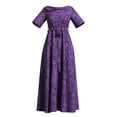 thumbnail image 3 of BintaRealwax African Dresses for Women Traditional Kente Clothes Short Sleeves Dashiki Maxi Dress for Church Party, 3 of 3