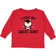 thumbnail image 3 of Inktastic I Love My Great Aunt with Cute Penguin and Hearts Girls Long Sleeve Toddler T-Shirt, 3 of 5