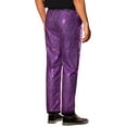 thumbnail image 3 of INSPIRE CHIC Men's Pants Metallic Sequin Dress Party Style Regular Fit Trousers 30 Purple, 3 of 6