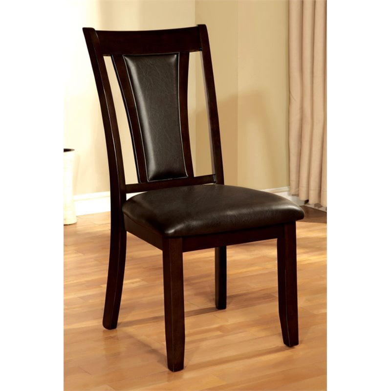 Furniture Of America Arena Dark Cherry Wood Dining Chair Set Of 2 Walmart Com Walmart Com