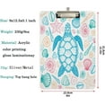 thumbnail image 2 of FMSHPON Ocean Colors Shells Turtle Clipboard Hardboard Wood Nursing Clip Board and Pull for Standard A4 Letter 13x9 inches, 2 of 5